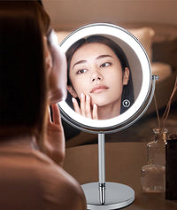 8inch 10X Magnifying LED Makeup Mirror with 3 Color Light Touch Switch Double Side USB Charging Desktop Vanity Cosmetic Mirror - Buy online at  Vibe In Cart.