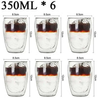 2-6PCS Double Wall High Borosilicate Glass Mug Heat Resistant Tea Milk Espresso Coffee Juice Water Cup Bar Drinkware Gift - Buy online at  Vibe In Cart.