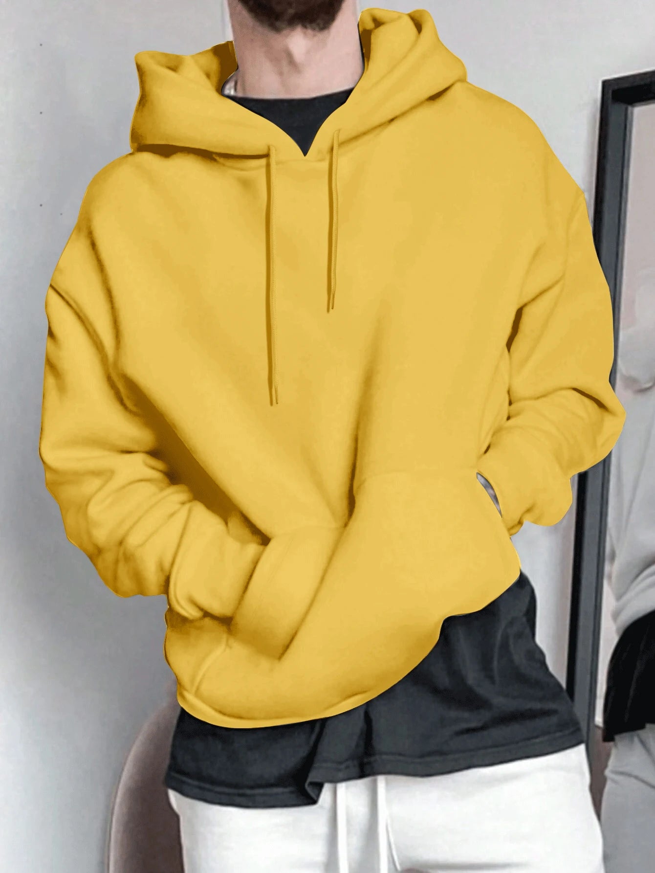 Autumn Man's Hoodie Solid Color Tops Fashion Casual Streetwear Simple Basic Hoody Personality Loose Clothing Sport Outwear - Buy online at  Vibe In Cart.