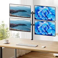 Adjustable Height Monitor Arm for 10-27 Inch Screens with 360 Degree Rotation in Black