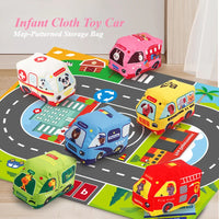 Baby Montessori Soft Car Toy with Map Game Mat Storage Bag Infant Cloth Book Cute Cartoon Sensory Training Toys Toddlers Gifts - Buy online at  Vibe In Cart.