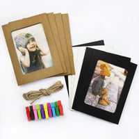 10Pcs DIY Craft Paper Photo Frame With Clips and Rope Wall Photo Frame Hanging Picture Album Home Decor Wedding Happy Birthday - Buy online at  Vibe In Cart.