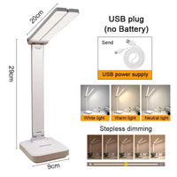 LED Desk Lamp 3 Levels Dimmable Touch USB Rechargeable Foldable