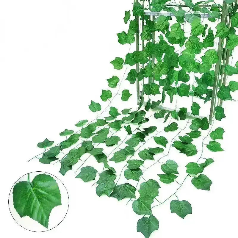 2.1M Green Ivy Leaf Hanging Vine Artificial Garland Silk Wall Plant Home Garden Decoration Wedding Party DIY Fake Wreath Leaves - Buy online at  Vibe In Cart.