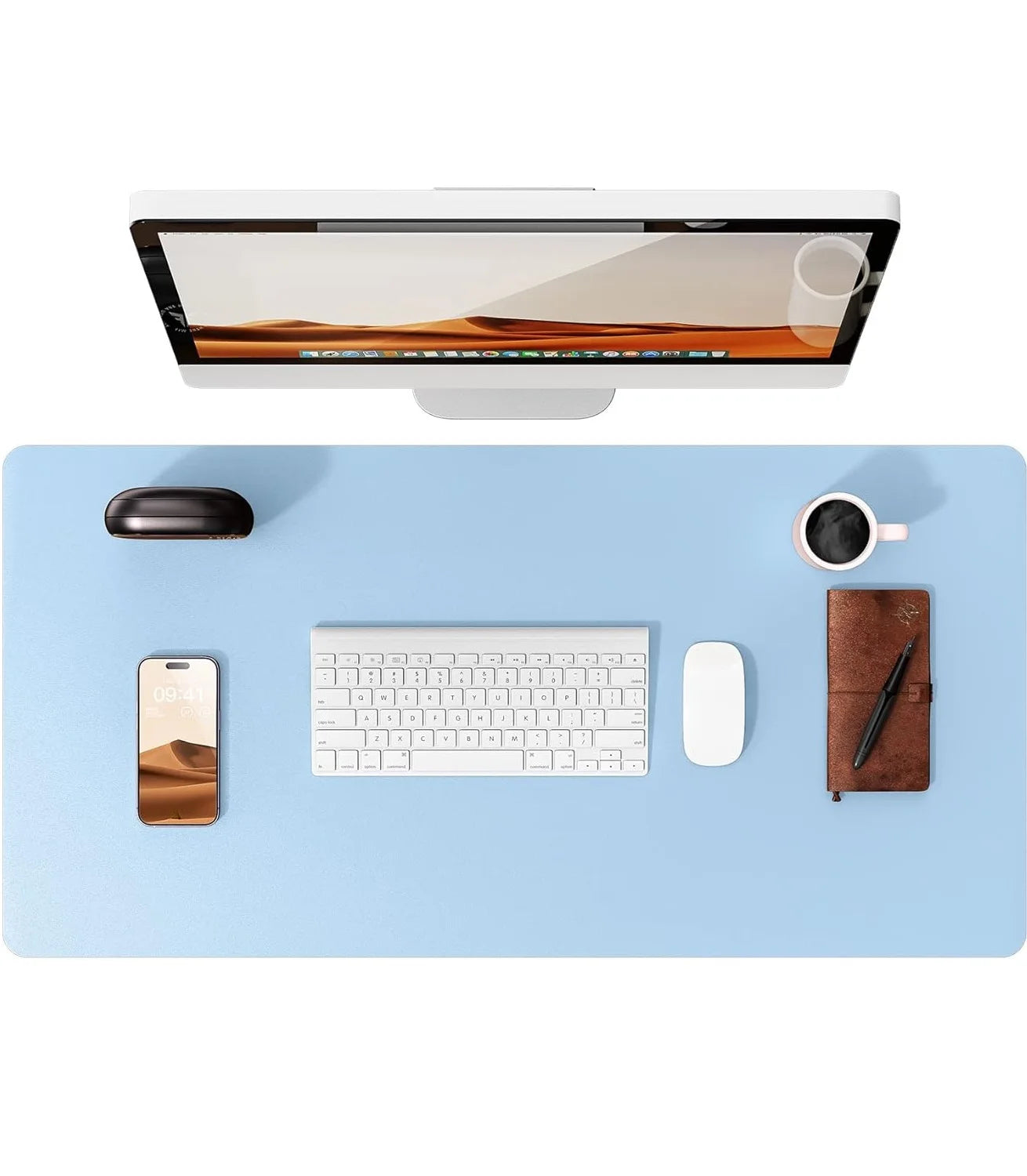 Large Non-Slip PU Leather Office Desk Mat for Mouse and Laptop Pad