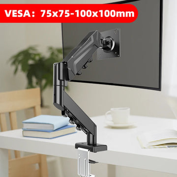 Adjustable Gas Spring Single Monitor Arm for 13-32 Inch Screens with Clamp Stand