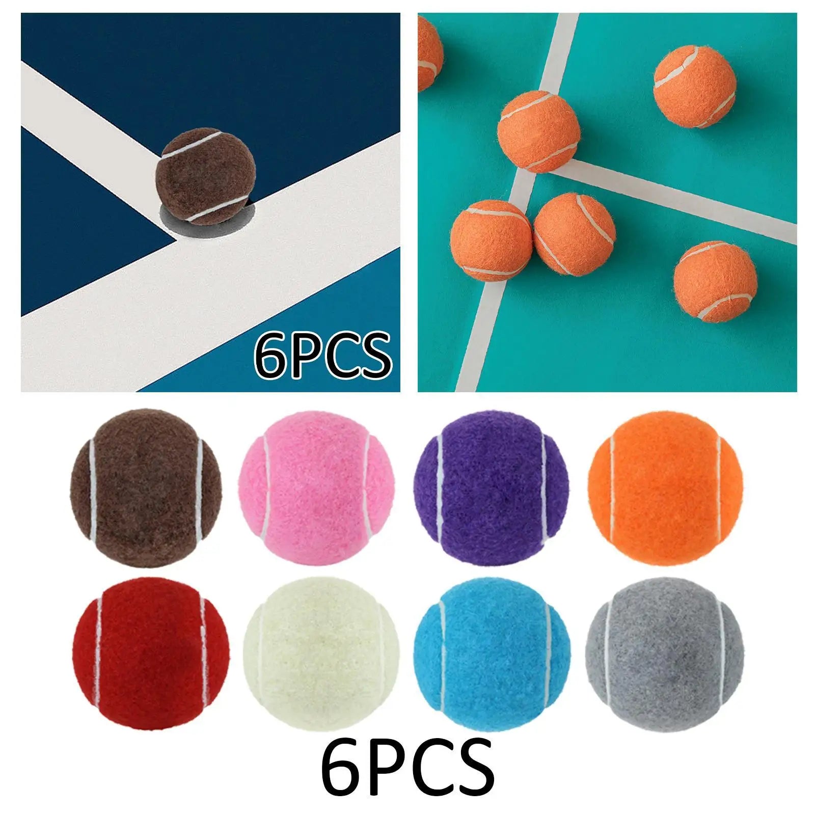 6Pcs Tennis Balls Practicing Pet Dog Tennis Balls Training Balls for Games Playing with Dogs Indoor Tennis Enthusiasts Sports - Buy online at  Vibe In Cart.