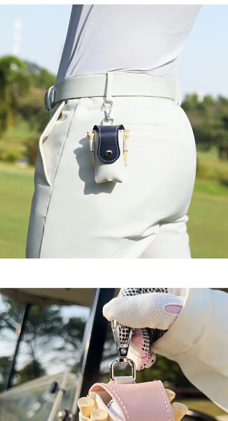PU Golf Waist Bag Clip with Magnetic Buckle and Ball Storage