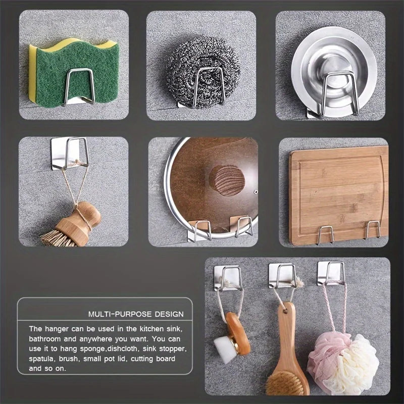 Kitchen Sponge Holder Sink Sponge Rack Stainless Steel Sponges Stand Drainer Sponges Sink Shelf for Knife Towel Holder Wall Hook - Buy online at  Vibe In Cart.