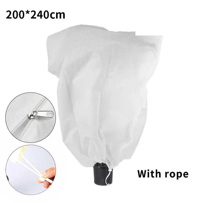 Non-Woven Fabric Plant Covers for Freeze Protection with Drawstring, 1-3 Pack
