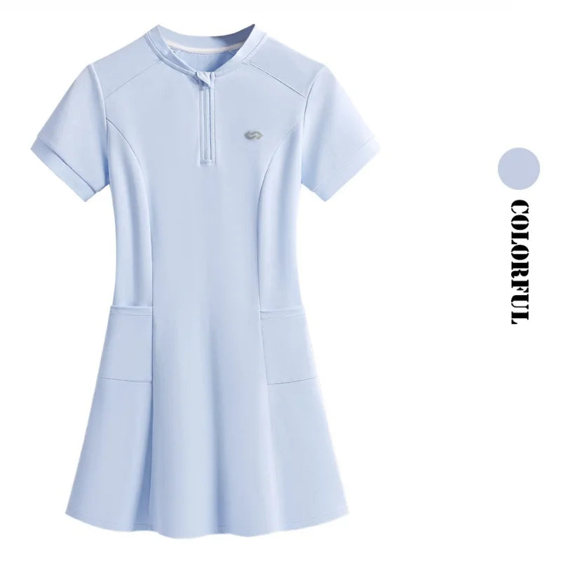 DRUR Elegant Tennis Dress Women Summer Lightweight Quick Dry Sports Dress Back Hollow Out Golf Wear Yoga Clothing Sportswear New - Buy online at  Vibe In Cart.