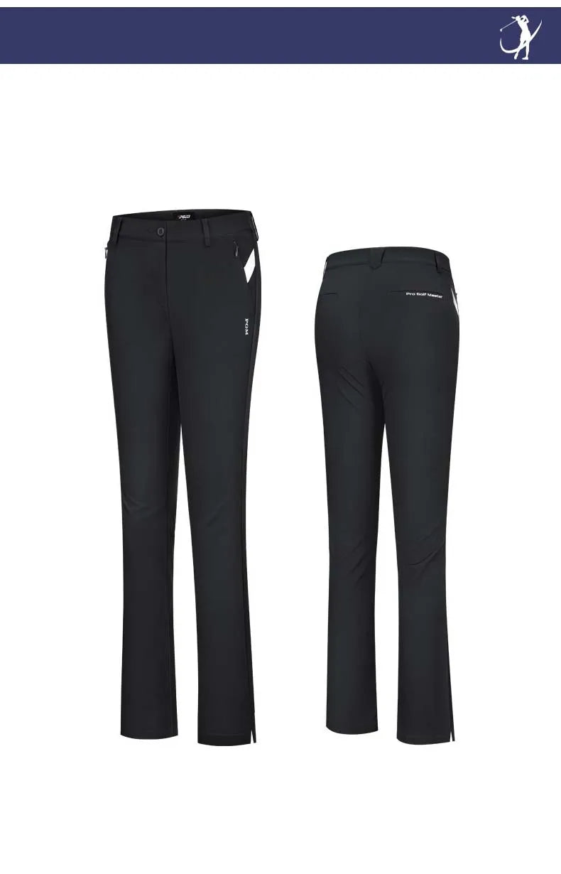 PGM KUZ128 Golf Pants Women's Slim-fitting Waterproof Long Pants with Zipper Pocket, Elastic, Nine-inch Length, Flare Pants - Buy online at  Vibe In Cart.
