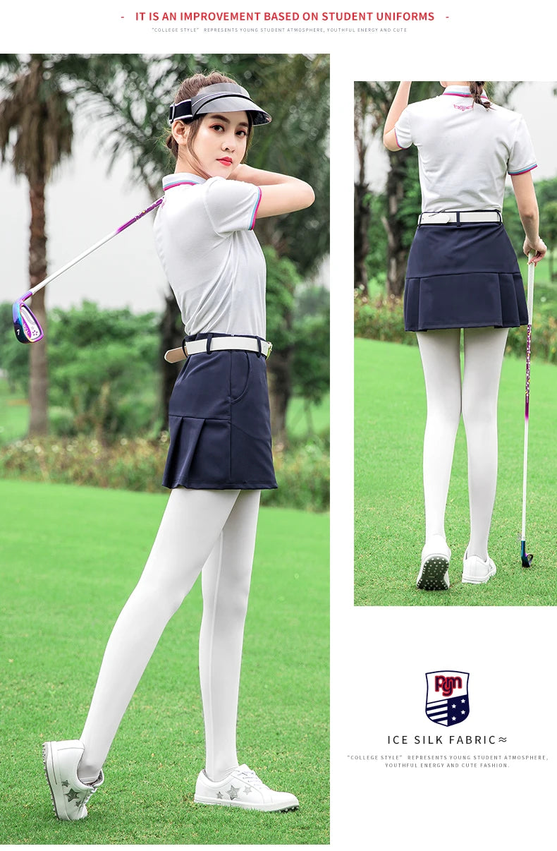 PGM Breathable Female Legging Stocking Sunscreen Women Golf Pants Ice Silk High Elastic Stocking Outdoor Thin Long Leg Sock