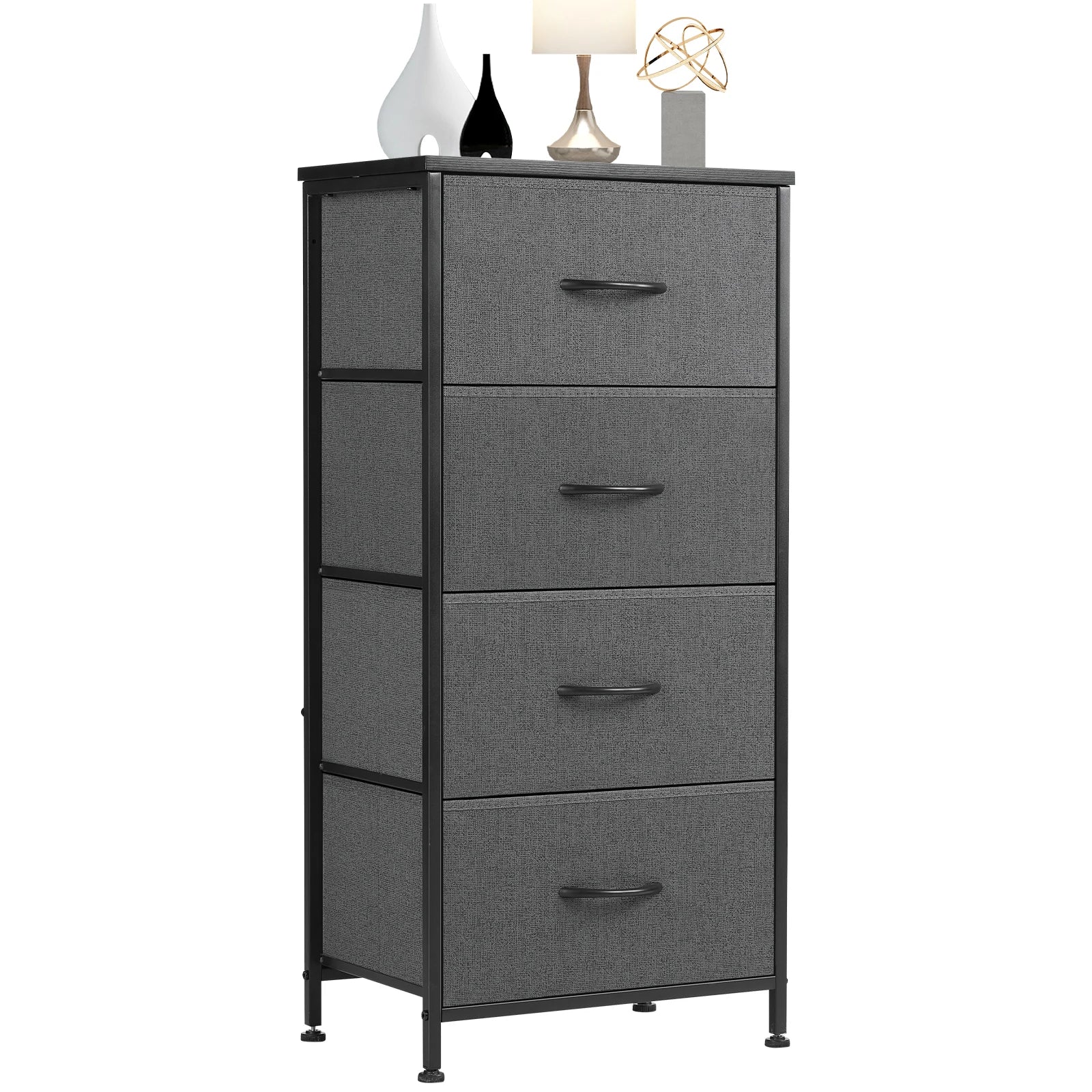 JHK Dresser For Bedroom With 4 Fabric Drawers Nightstand Wardrobe Steel Frame Closet For Clothes Storage Cabinet Of Furniture - Buy online at  Vibe In Cart.