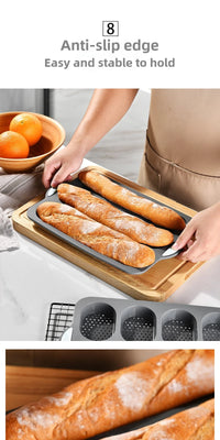 Silicone Baking Mold 3 & 8 grid Nonstick Loaf Pan Resistant Bakeware for Homemade Bread Sausage Roasting - Buy online at  Vibe In Cart.