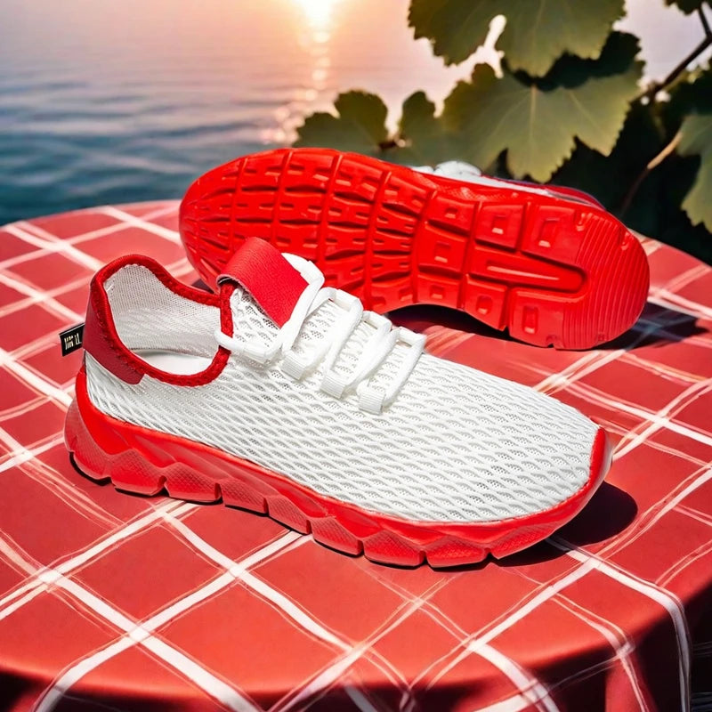 YRZL Men's White Sneakers Breathable Casual Shoes Outdoor Non-Slip Mesh Loafers Walking Lightweight Slip on Male Tennis Shoes - Buy online at  Vibe In Cart.