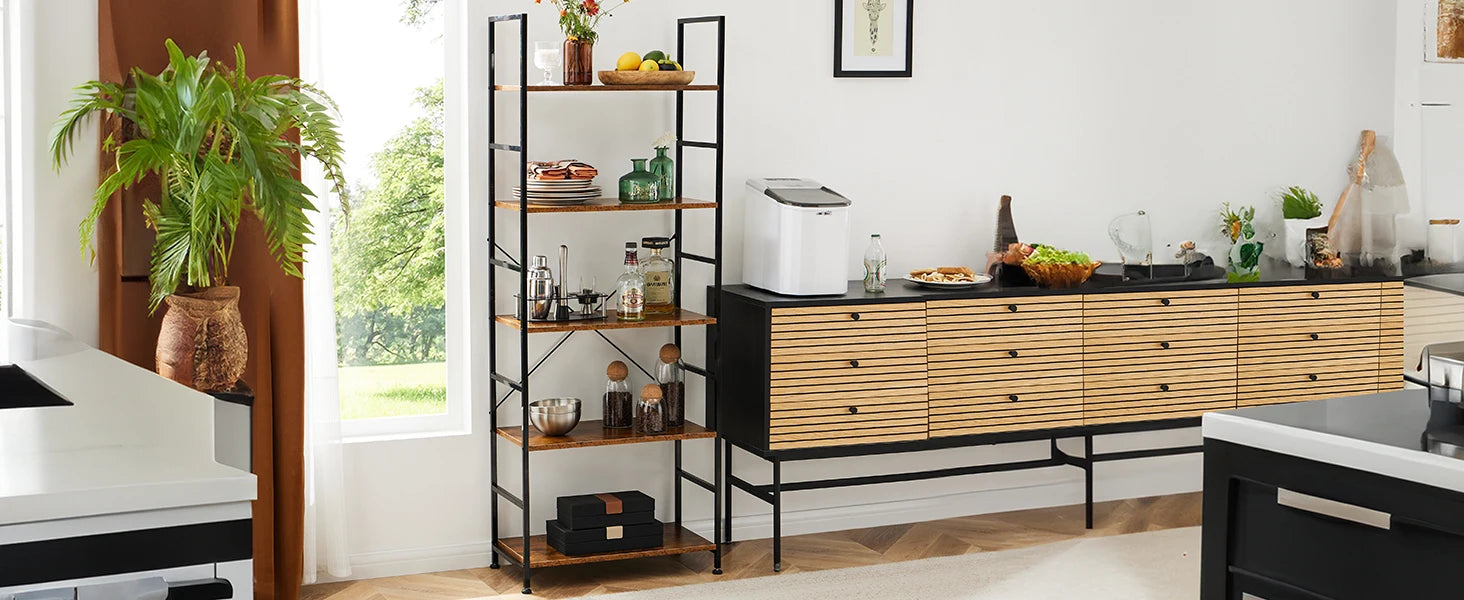 JHK 5 Tier Bookcase Bookshelf Modern Book Case For Books Corner Storage Organizer for Bedroom Home Office Kitchen Living Room - Buy online at  Vibe In Cart.