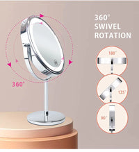 8inch 10X Magnifying LED Makeup Mirror with 3 Color Light Touch Switch Double Side USB Charging Desktop Vanity Cosmetic Mirror - Buy online at  Vibe In Cart.