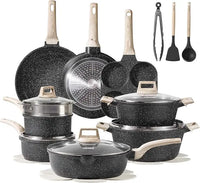 21Pcs Pots and Pans Set, Nonstick Cookware Sets, White Granite Induction Cookware Non Stick Cooking Set w/Frying Pans - Buy online at  Vibe In Cart.