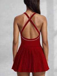 Tennis Dress for Women Yoga Fitness Skirt with Built-in Bra V-Neck Golf Outfits with Shorts Badminton Workout Clothing - Buy online at  Vibe In Cart.