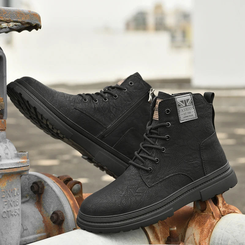 Italian Men's Genuine Leather Boots Fashion Outdoor Boots High Quality Casual Ankle Boots Antiskid Comfort Winter Platform Boots - Buy online at  Vibe In Cart.