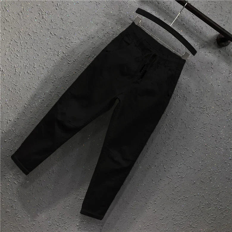 Women's White Straight Cotton Polyester Jeans Full Length