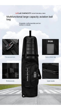Hard Shell Nylon Golf Bag, Black, 38x34x134cm