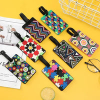 Geometric Soft Silicone Luggage Tags with ID Holder, 1 Piece