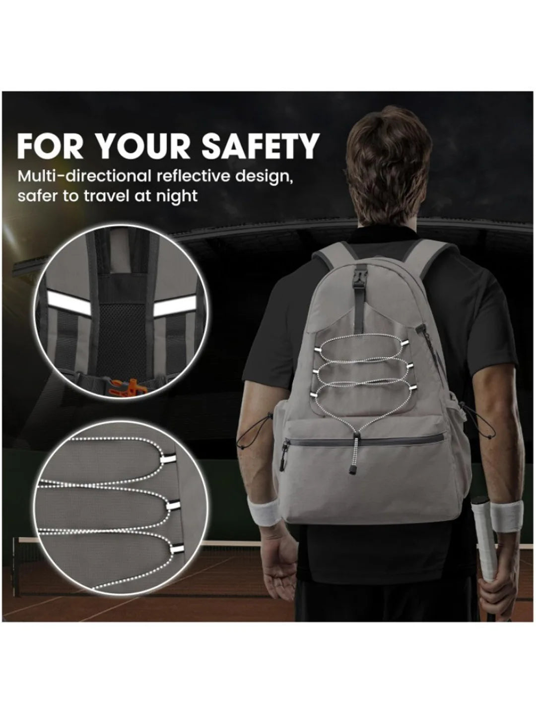 45L Sports Fitness Backpack Badminton Bag Waterproof Multi-Functional Bags Tennis Racket Pickleball Bag with Shoe Compartment - Buy online at  Vibe In Cart.