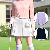 TTYGJ New Golf Skirt Women Spring Autumn Fashion A-lined Skirt Ladies Outdoor Sports Skorts Casual Golf Wear with Inner Shorts