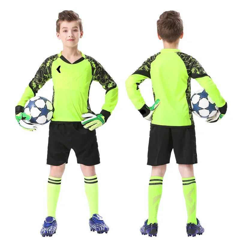 Kids Goalkeeper Uniform Boys Goalkeeper Jersey Doorkeepers Long Sleeve Sponge Protective Football Uniform For Children's - Buy online at  Vibe In Cart.
