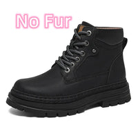 Men's Ankle Boots Lace-Up Flat Heel Bonded Leather Insole