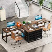 Tribesigns L Shaped Computer Desk with Storage Drawers, 59 inch Corner Desk with Shelves, Reversible L-Shaped Office Desk Study - Buy online at  Vibe In Cart.