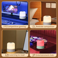 Rechargeable Led Night Light with Remote Control Touch Switch Table Lamp for Reading Bedroom White RGB Color Dimmable Portable - Buy online at  Vibe In Cart.