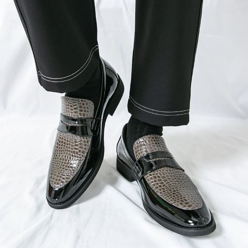 Loafers Shoes Men Color Blocked Business Casual Fashion Round Head Formal Wedding Shoes - Buy online at  Vibe In Cart.