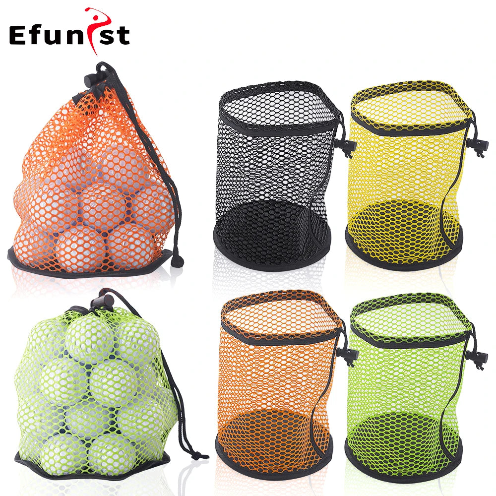 Nylon Drawstring Mesh Net Golf Ball Bag for 12-50 Balls