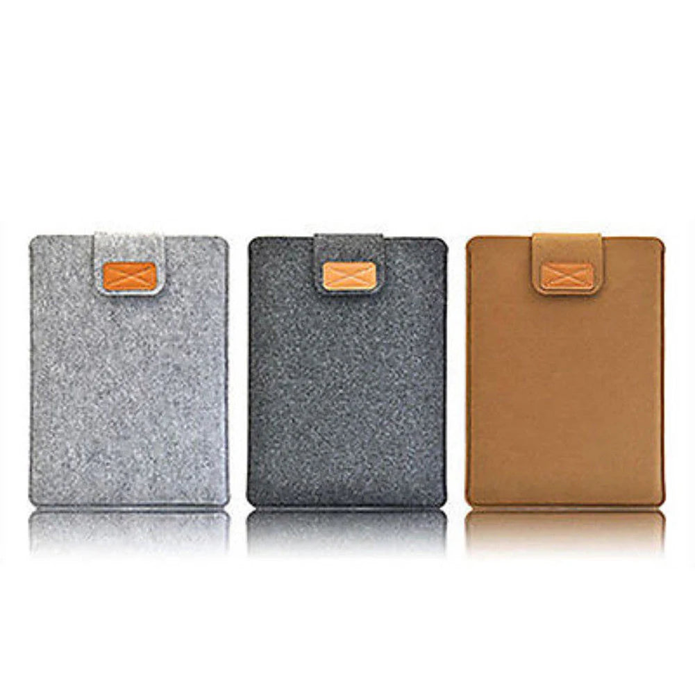 Wool Felt Slim Laptop Sleeve for 11-15 Inch Devices, Solid Color