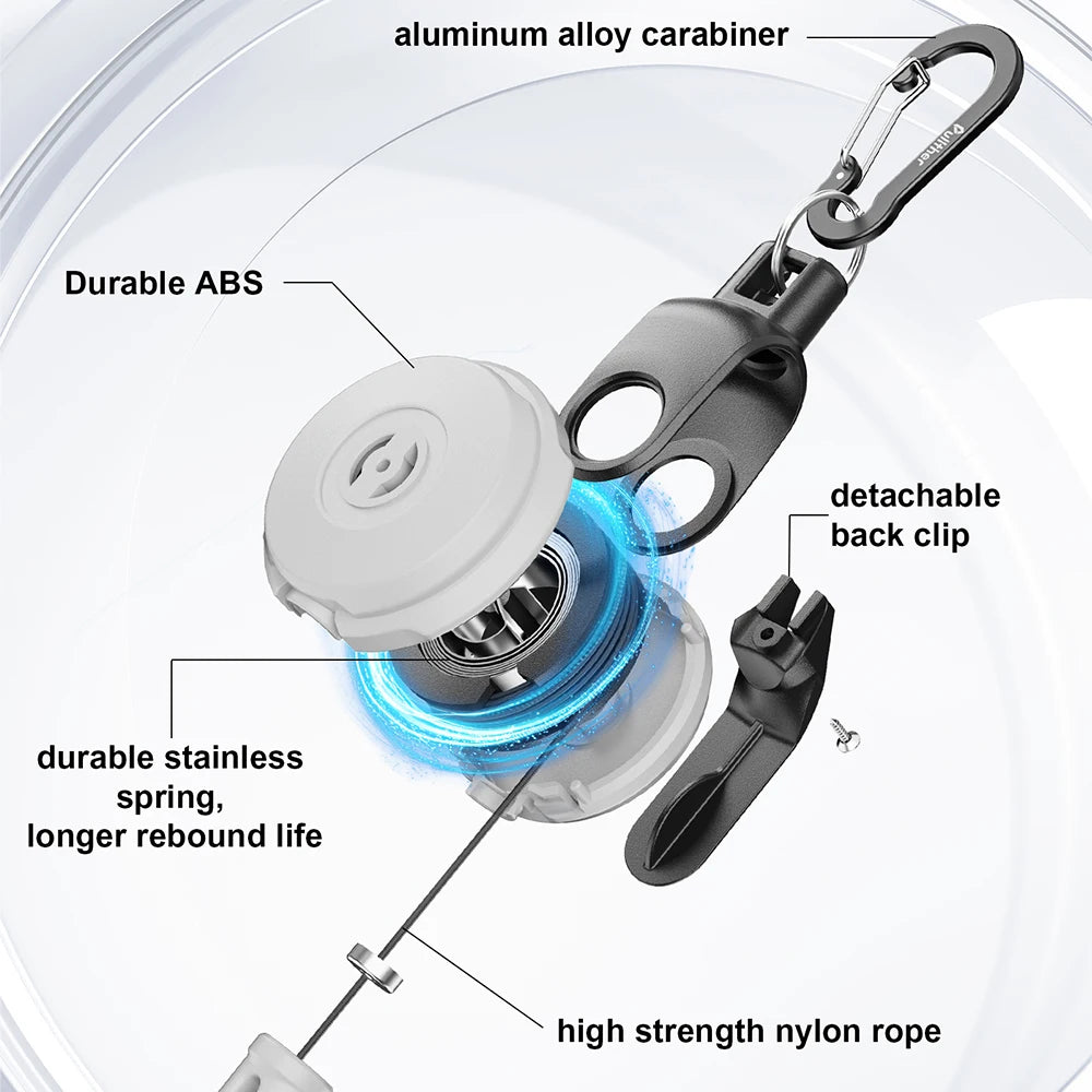 Retractable Key‌ Chain for man Reel‌ Badge Holders Retractabl Carabiner Quick Release Spring Clip outdoor camping equipment - Buy online at  Vibe In Cart.