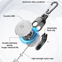 Retractable Key‌ Chain for man Reel‌ Badge Holders Retractabl Carabiner Quick Release Spring Clip outdoor camping equipment - Buy online at  Vibe In Cart.