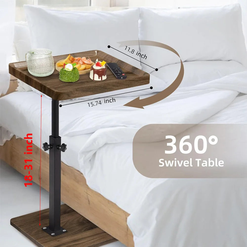 Wooden Rectangle Coffee Table for Living Room with Wheels