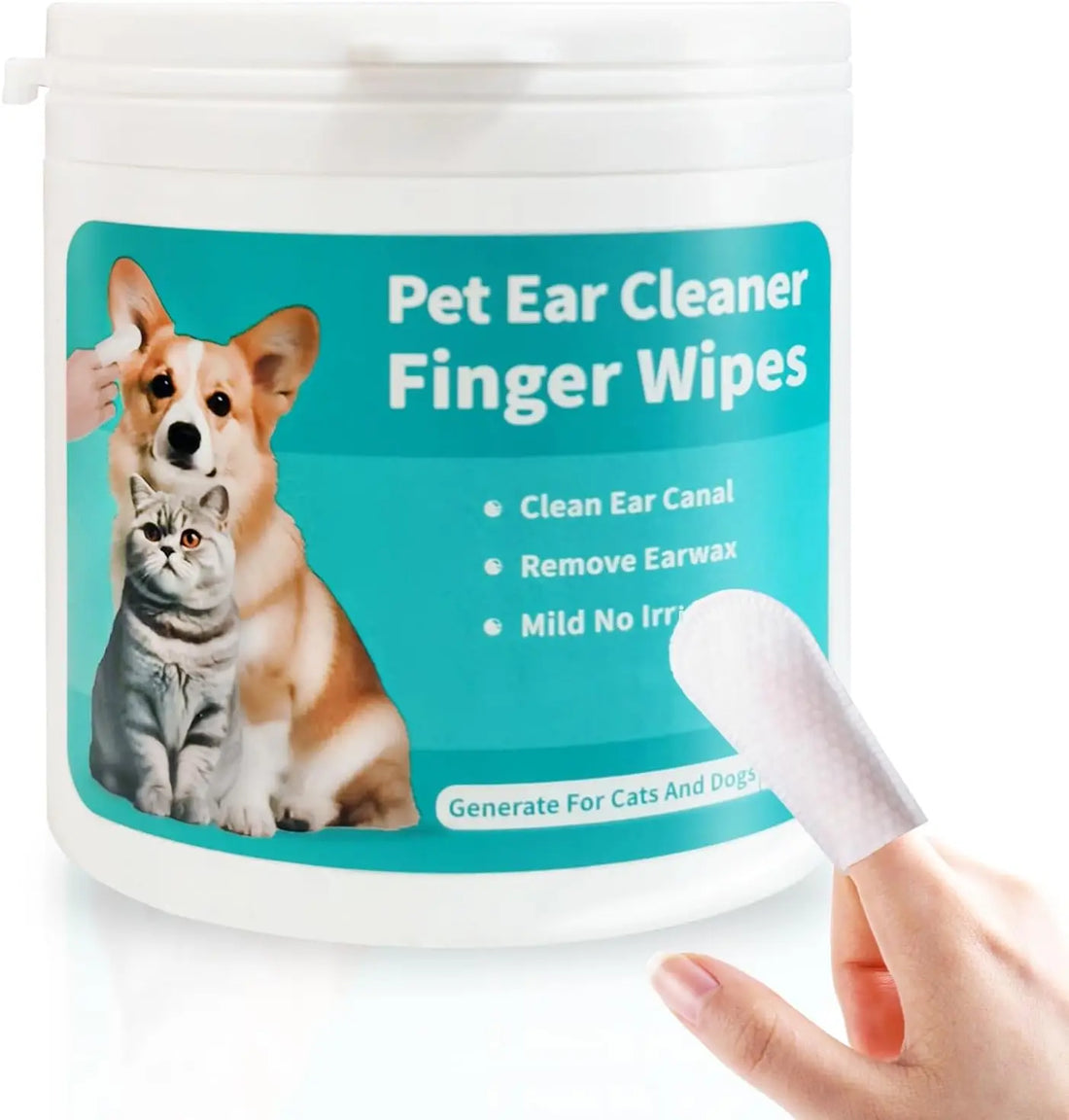 Pet Ear Wipes, Ear Cleaner Finger Wipes for Cats and Dogs, Soft & Easy Otic Cleaning Pads, Pet Supplies for Regular Soothing Odo - Buy online at  Vibe In Cart.