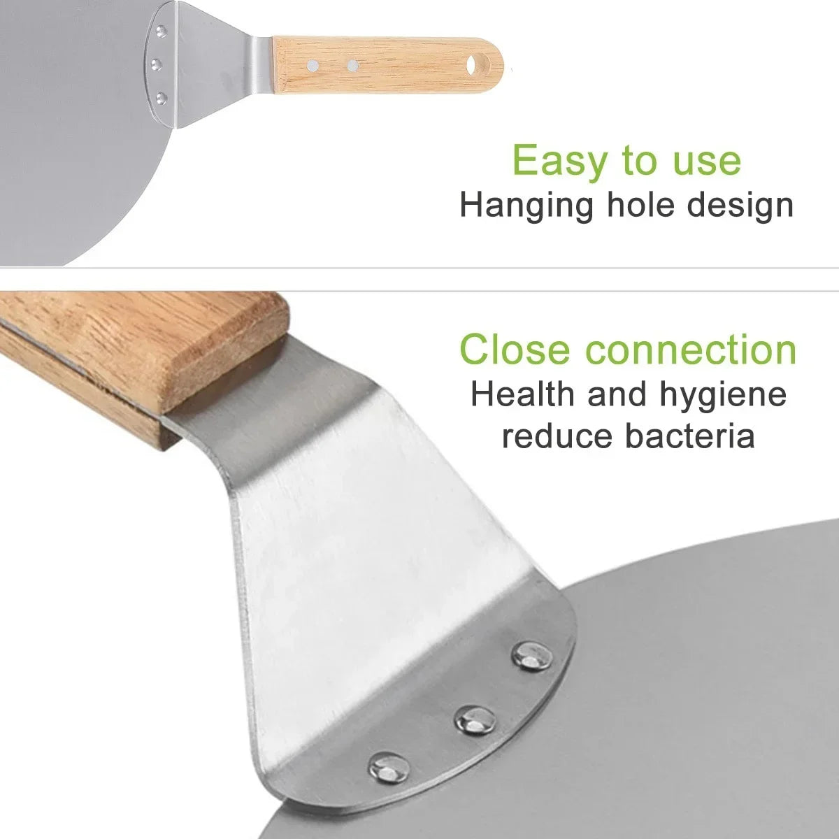 10/12inch Pizza Shovel Pastry Tools Stainless Steel Wooden Handle Peel Round Anti-scalding Pan Bakeware Maker - Buy online at  Vibe In Cart.