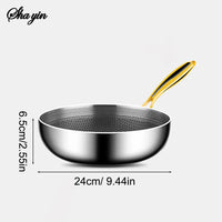 316 Stainless Steel Frying Pan Wok Non-stick Cooking Honeycomb Steak Gas Stove Pot Induction General Saucepan Kitchen Cookware - Buy online at  Vibe In Cart.