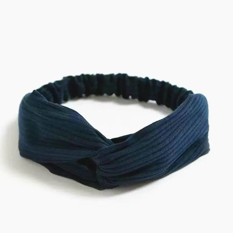 Women's Geometric Acrylic Elastic Headbands with Cross Knot