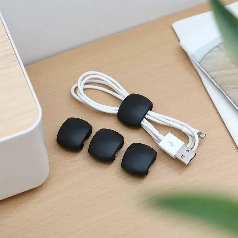 Silicone Adhesive Cable Clips for Wire Management, 3x2.3cm, 5-20 Pack