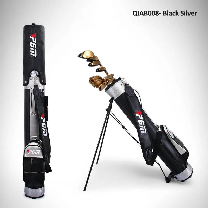 Golf Rack Bag with Bracket for Unisex, Holds 9 Clubs, PU Material, 6 Colors