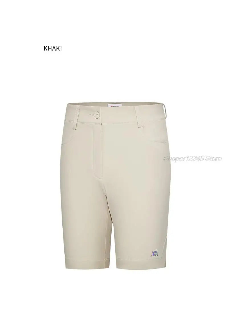 Pgm Women Summer Golf Shorts Elastic Casual Half Trousers Ladies Sports High Waist Shorts Slim Golf Clothing Tennis Wear