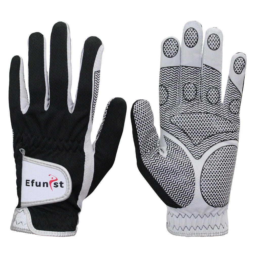 Men's Black Breathable Left Hand Non-Slip Microfiber Golf Glove