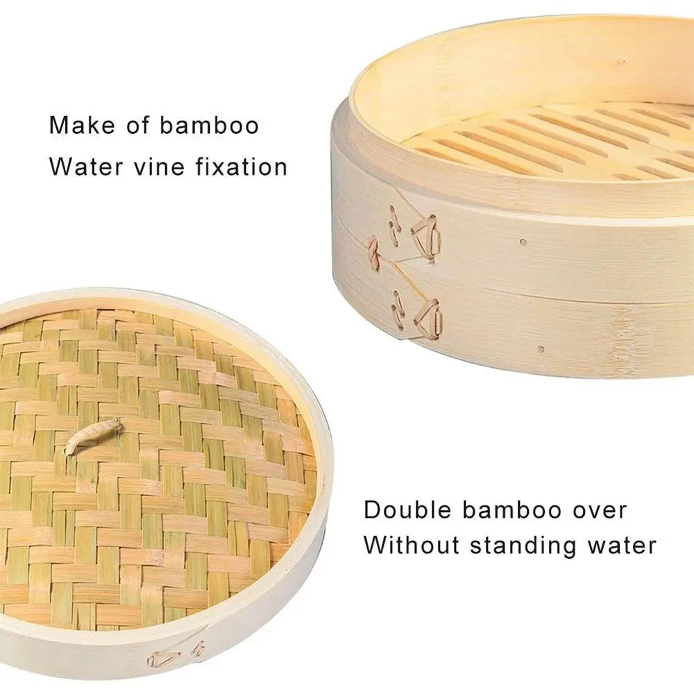 10/15/20cm Cooking Bamboo Steamer Dumpling Food Steamer with Lid Cookware Steam Pot Kitchen Cooking Tools - Buy online at  Vibe In Cart.