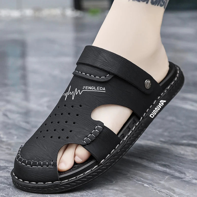 Men's Baotou Sandals Summer new Outdoor Cool Breathable Anti slip Waterproof Beach Shoes Soft Sole Fashion Dual purpose Slippers - Buy online at  Vibe In Cart.